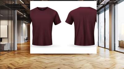 An isolated front and back view of a realistic football club uniform on white background, featuring fabric textile for sport t-shirts and soccer jerseys. Wall mural