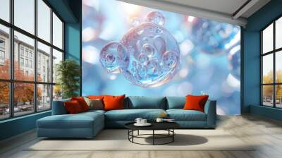 Chemical laboratory research on cosmetic essence molecules. Wall mural