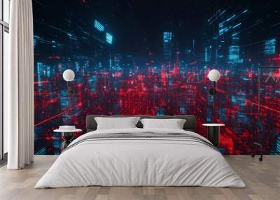 Discover how cyber and metal are converging through abstract design Wall mural