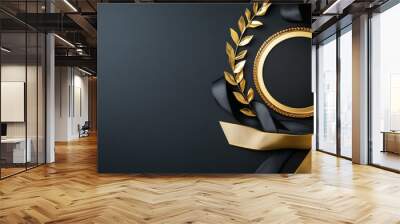 First prize is a gold medal with a ribbon awarded to the winner. Wall mural