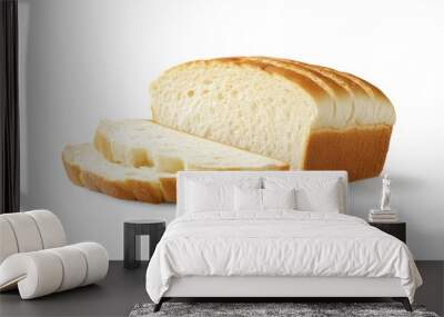 Fresh sliced sourdough bread isolated on white, concept of homemade bakery Wall mural