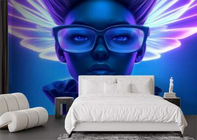 Future doctor wearing glasses and stethoscope. Wall mural