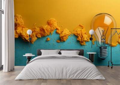 Have you seen the  Modern Illustration of the Speech Bubble Background with Idea Light Bulb Icon Wall mural