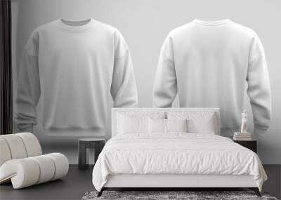 Here are two mockups of the front and back of a white cotton sweatshirt Wall mural