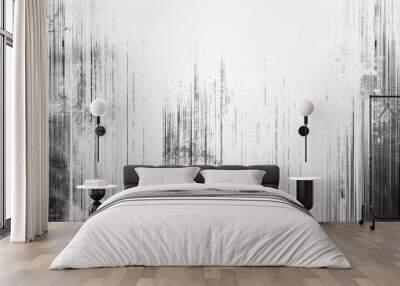 Intricate geometric strokes and a monochromatic abstract pattern create a sleek design. Wall mural