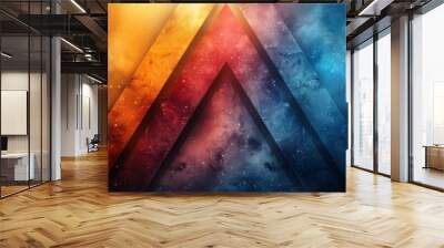 Modern abstract flyer and brochure templates with colorful geometric triangle backgrounds. Wall mural