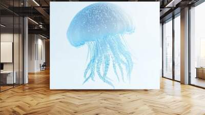 On a transparent or white background, jellyfish with extended tentacles are isolated Wall mural