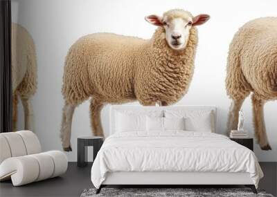 Stock Illustration: Sheep collection (portrait, standing), animal bundle on a white background Wall mural