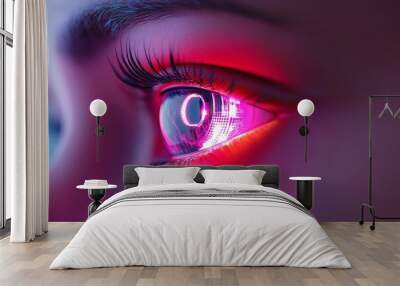 Women's vision caucasian system ocular science human technology eye access sensor data technology digital Wall mural