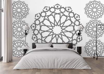 Template for an Islamic ornament pattern geometric shape Wall mural