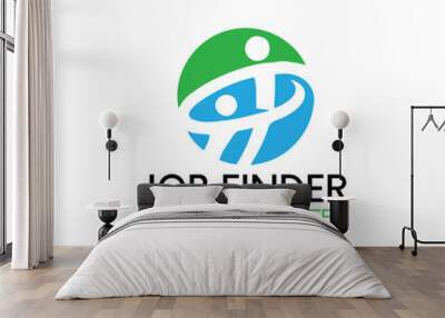 job finder logo design vector format Wall mural