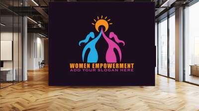 women empowerment logo design vector format Wall mural