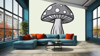 mushroom outline set silhouette illustration Wall mural