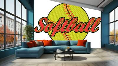 Softball Design with Textured Ball is an illustration of a softball design that can be used by you or your team for t-shirts, flyers, ads, jerseys or any promotional materials. Wall mural