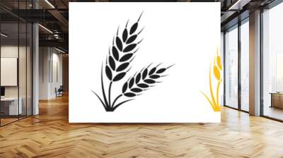 Cereal icon set, wheat ears icon vector, wheat, barley, oatmeal, flour, grain icon vector set isolated on white background. Wall mural