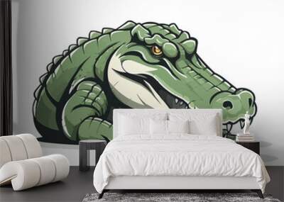 Alligator head logo outline, transparent background Wall mural