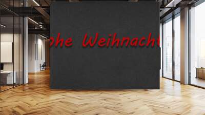 Frohe Weihnachten german christmas greeting banner or header with two santa hats Wall mural