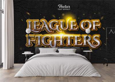 Fighting gaming text effect editable eps cc vector image Wall mural