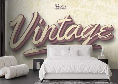 grunge retro vintage style text effect editable eps cc Wall mural