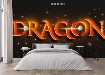 hot glowing red dragon tale text effect editable eps vector Wall mural