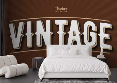 retro vintage text effect editable eps cc Wall mural