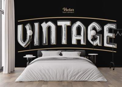 retro vintage text effect editable eps cc Wall mural