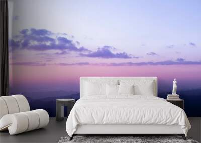 Beautiful Landscape twilight sky over the mountain ridges. Wall mural