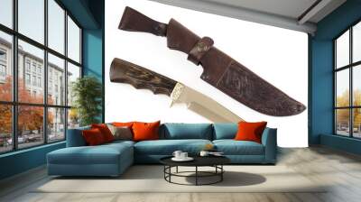 Hunting knife and leather case Wall mural