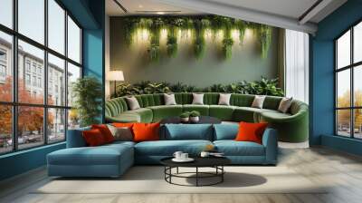 modern living room with vertical plants Wall mural