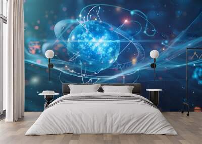 Paint a world where quantum computing is a cornerstone of cyber security Wall mural