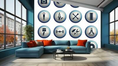 car shop icon set Wall mural