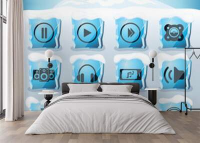 digital music icon set Wall mural