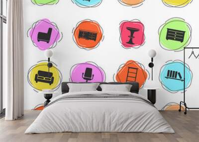 Furniture simply icons Wall mural