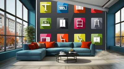 Furniture simply icons Wall mural