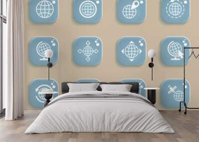 globes icon set Wall mural