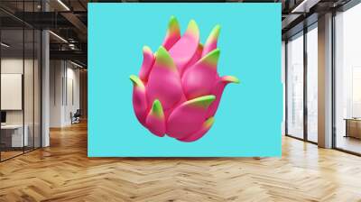 dragonfruit 3d vector illustration , 3d fruit Wall mural