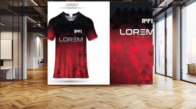 vector soccer jersey design for sublimation, sport t shirt design Wall mural