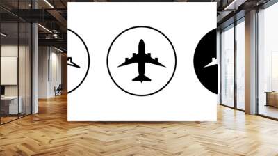 Plane, aircraft, Airplane travel, air plane flight icons button, vector, sign, symbol, logo, illustration, editable stroke, flat design style isolated on white linear pictogram Wall mural