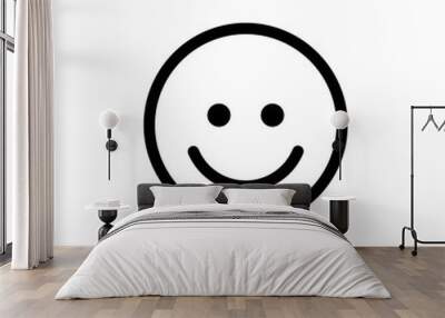 Smile icon vector illustration on white background Wall mural