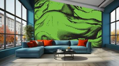 Dots halftone green color pattern gradient texture with technology digital background. Dots pop art comics with nature graphic design. Wall mural