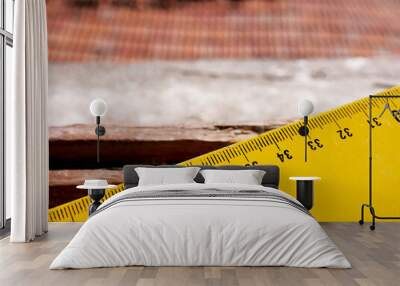 measuring on a wooden surface
 Wall mural