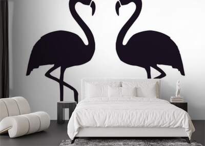 Flamingo Shape. Isolated. Vector. Wall mural