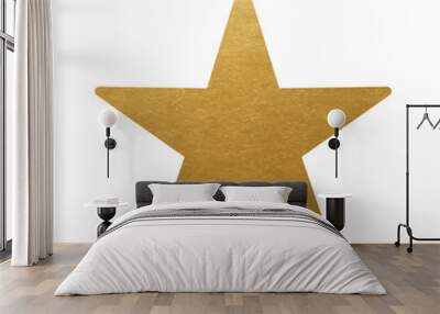 Gold Star on white background Wall mural