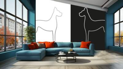 Silver Dog Shape - Isolated Dog Silhouette Wall mural