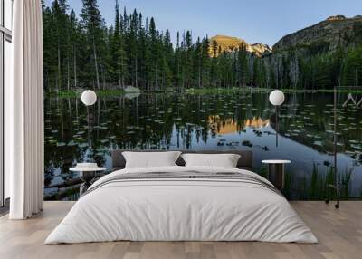 Nymph Lake at Rocky Mountain National Park in Colorado Wall mural