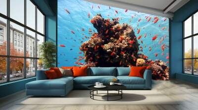 red coral reef Wall mural