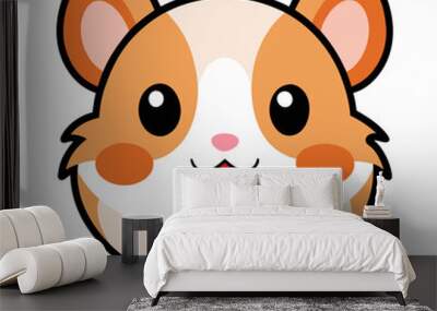 Hamster head mascot logo type vector illustration Wall mural