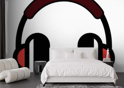 Headphones icon  silhouette vector illustration Wall mural