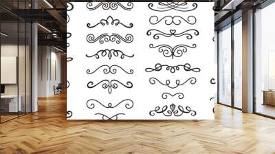 Line dividers. Decorative swirl text separators, vintage divider Wall mural