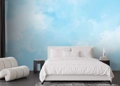 gradient light white sky background with fluffy clouds .Nature landscape in environment day horizon skyline view .cloudy in sunshine calm bright winter air background . Wall mural